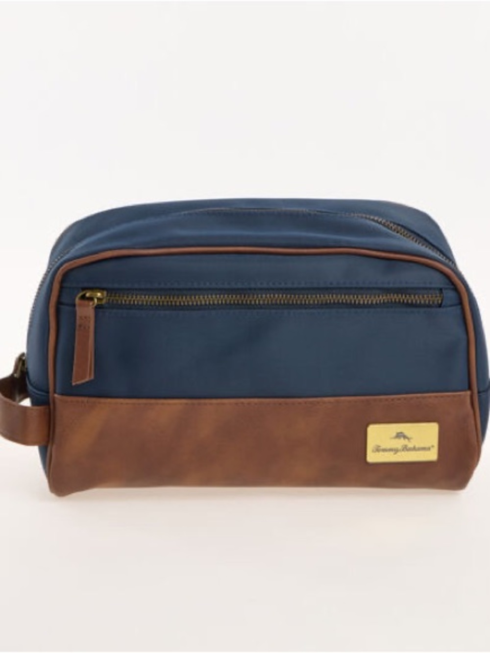 NWT Tommy Bahama Navy Brown Travel Toiletry Bag Cosmetic Dopp Kit Zip Case